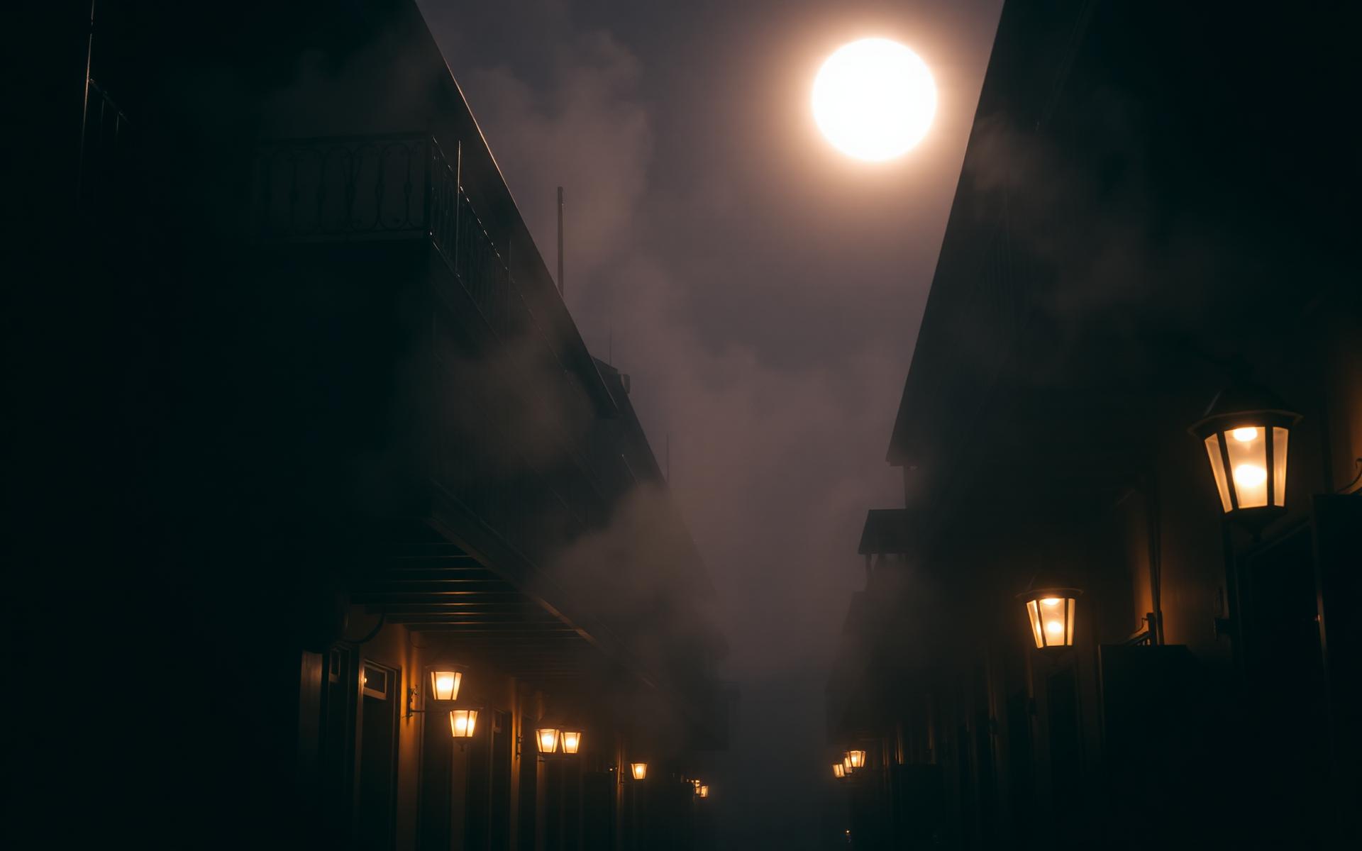 A moonlit New Orleans street
