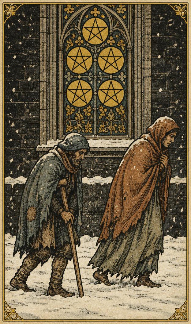 Five of Pentacles tarot card