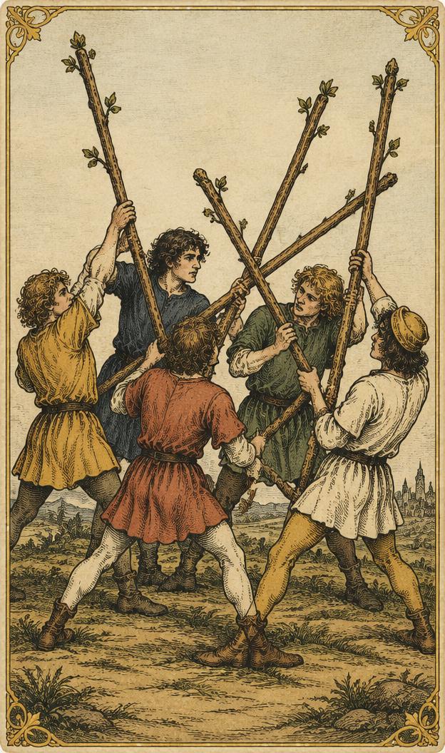 Five of Wands tarot card
