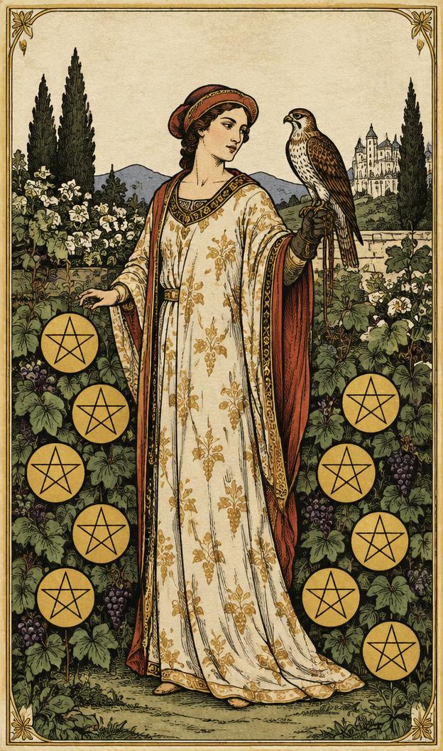 Nine of Pentacles tarot card