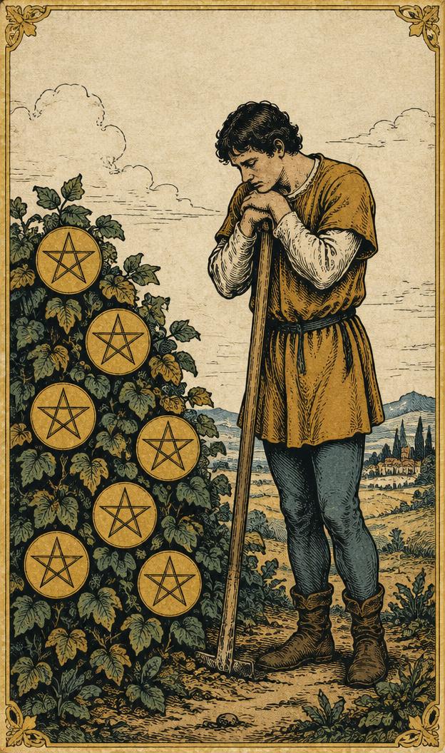 Seven of Pentacles tarot card