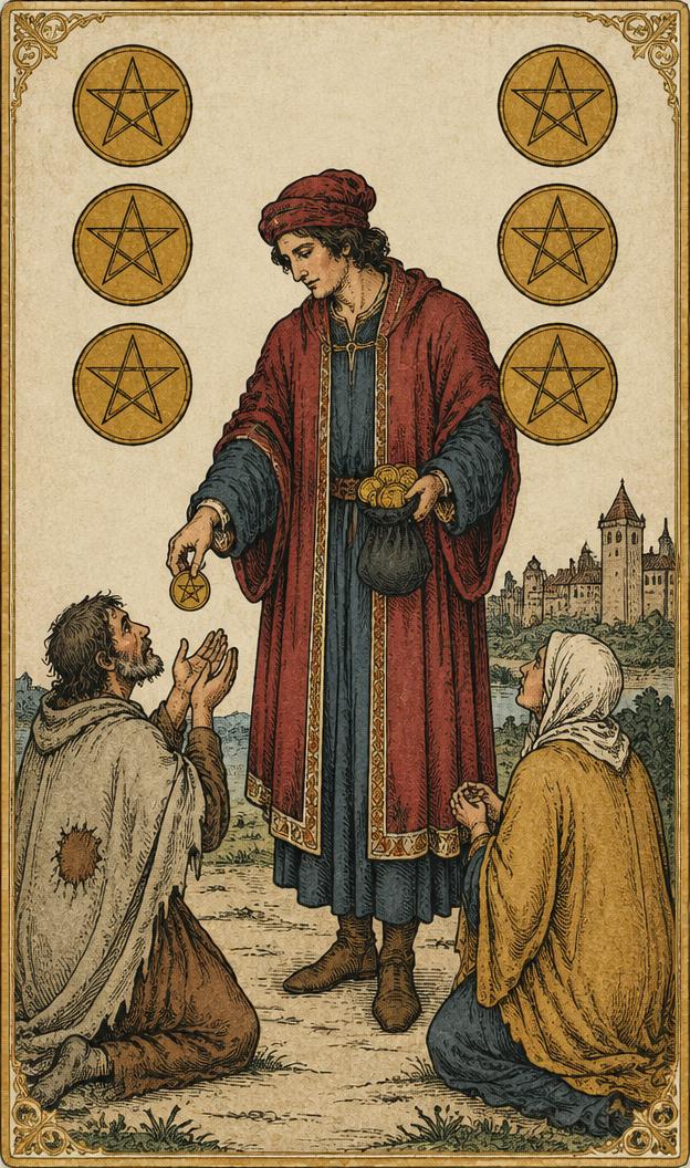 Six of Pentacles tarot card
