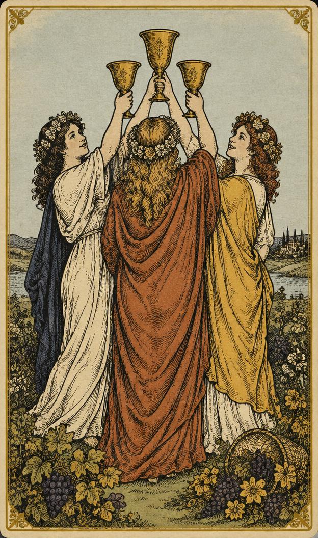 Three of Cups tarot card