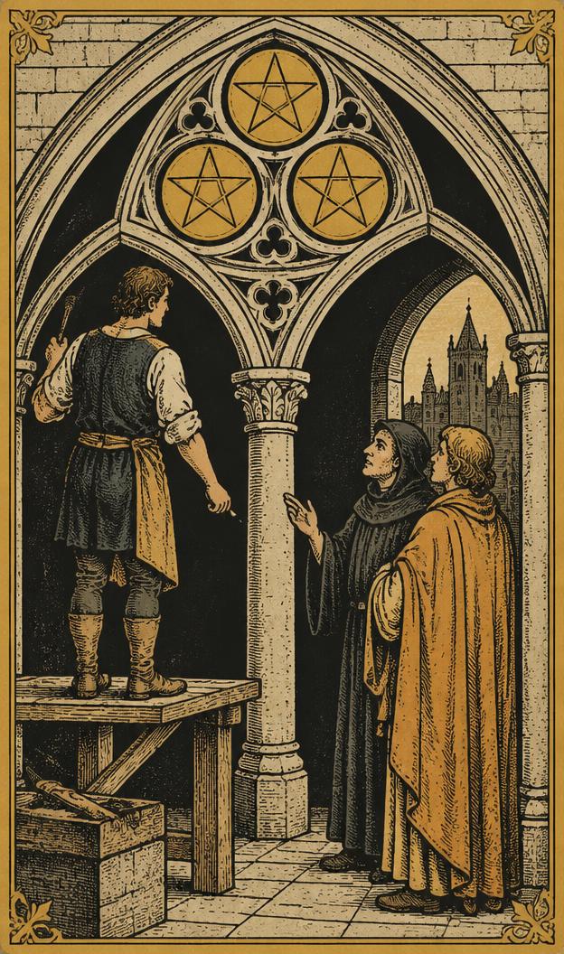 Three of Pentacles tarot card