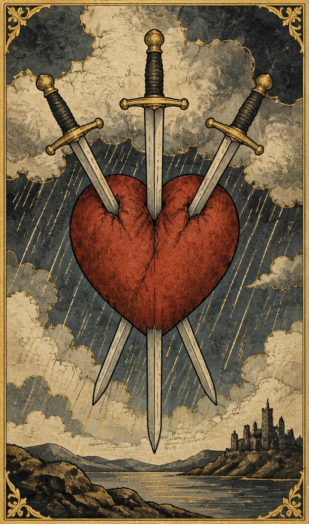 Three of Swords tarot card