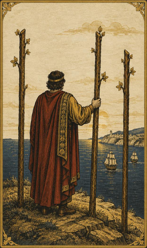 Three of Wands tarot card
