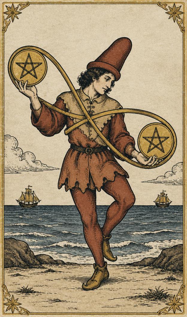 Two of Pentacles tarot card