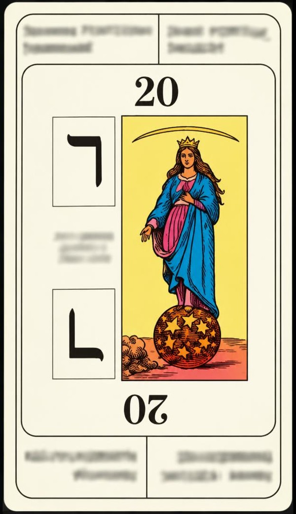 Card 20, FORTUNE DIGNITY - ADVANCEMENT - NUMBER 20 -, from the Dr. Moorne deck