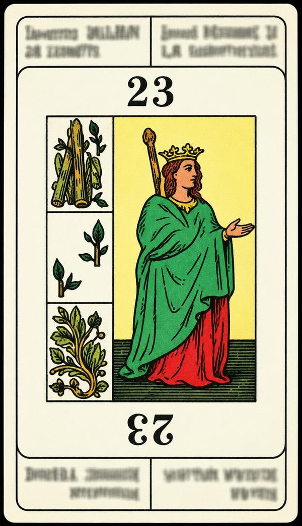 Card 23, COUNTRY WOMAN - GOOD WOMAN - NUMBER 23 -, from the Dr. Moorne deck