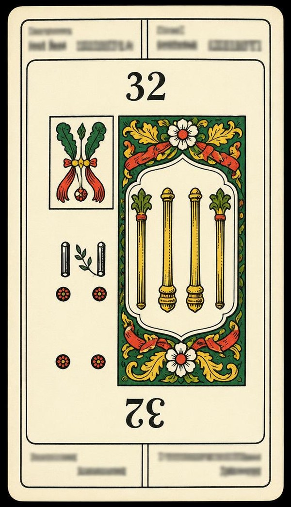 Card 32, GOOD SOCIETY - PROSPERITY - NUMBER 32 -, from the Dr. Moorne deck
