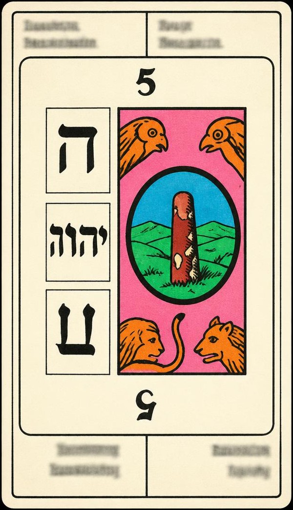 Card 5, NUMBER 5, from the Dr. Moorne deck