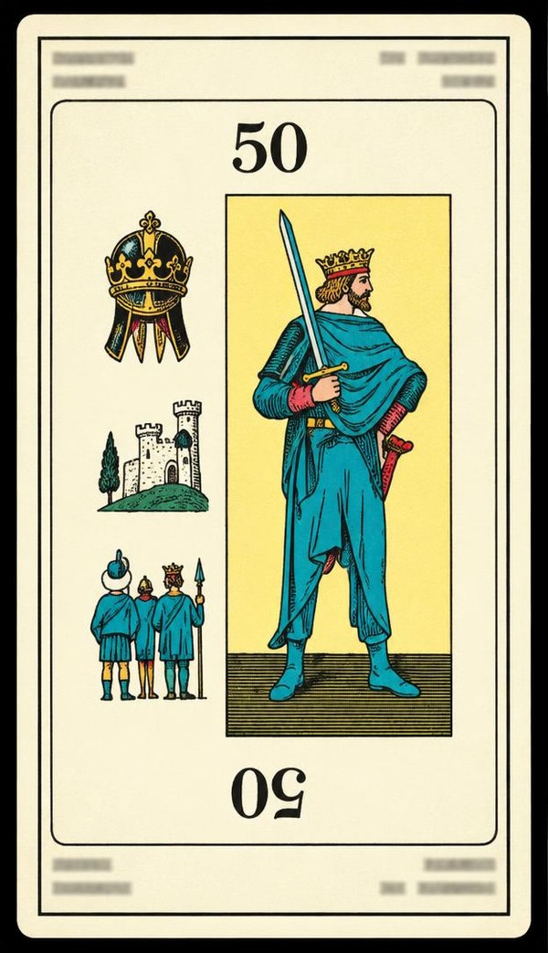 Card 50, COURT OFFICIAL - BAD MAN - NUMBER 50 -, from the Dr. Moorne deck