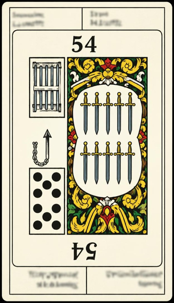 Card 54, WEEPING - PROSPERITY - NUMBER 54 -, from the Dr. Moorne deck