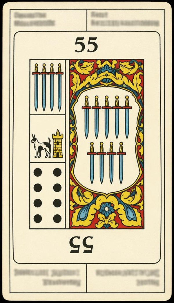 Card 55, RELIGIOUS - DISTRUST - NUMBER 55 -, from the Dr. Moorne deck