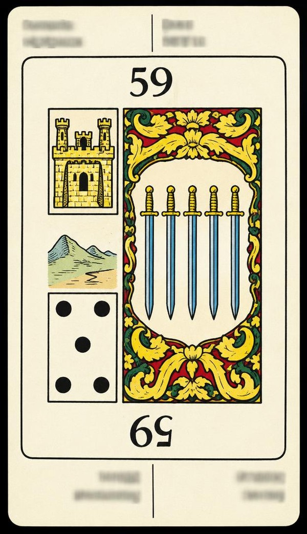 Card 59, LOSS - MOURNING - NUMBER 59 -, from the Dr. Moorne deck