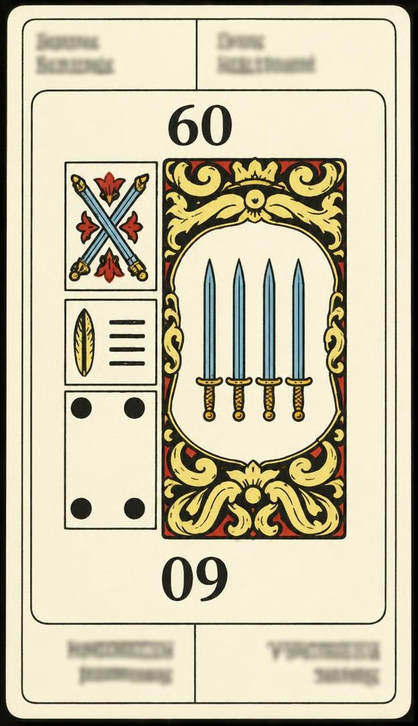 Card 60, SOLITUDE - ECONOMY - NUMBER 60 -, from the Dr. Moorne deck
