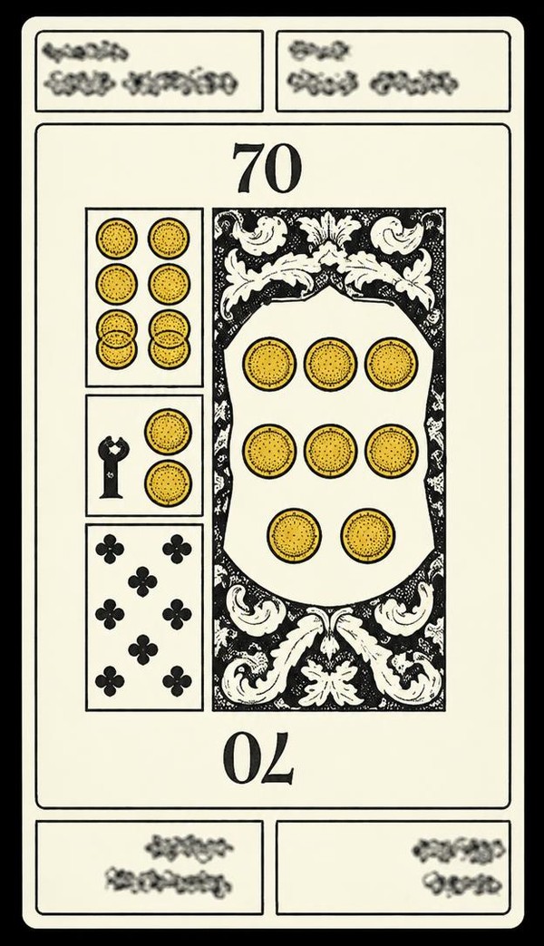 Card 70, DARK-HAIRED YOUNG WOMAN - USURY - NUMBER 70 -, from the Dr. Moorne deck