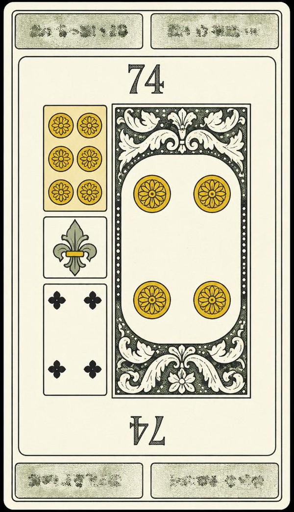 Card 74, GIFT, NEWS - CLOSURE, PRISON - NUMBER 74 -, from the Dr. Moorne deck